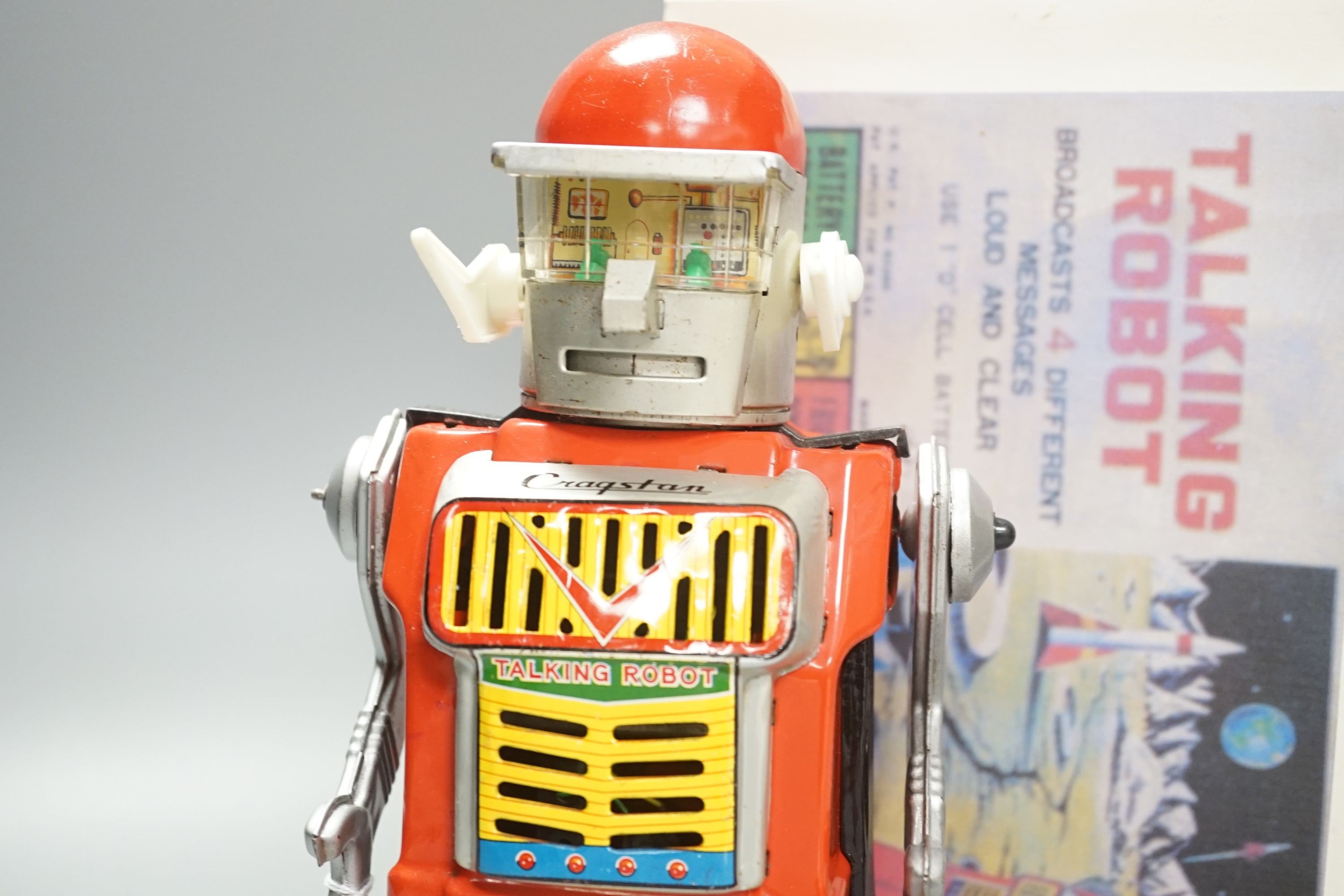 A Yonezawa (Japan) battery operated talking robot (replacement box) robot 26cm